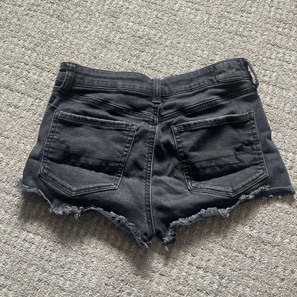 American Eagle Black Distressed Shorts